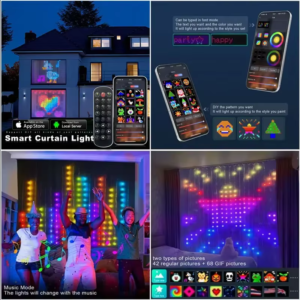 Curtain String Ligths - LED RGB con controllo App Bluetooth - iOS / Android (Presa EU)